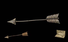 Edwardian Period 1902 - 1910 Asprey 18ct Gold and Platinum Diamond and Sapphire Set ' Jabot ' Tie