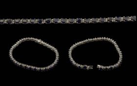 Ladies 18 Carat White Gold Sapphire Set