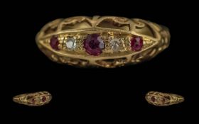 Antique Period Ladies 18ct Gold Ruby and