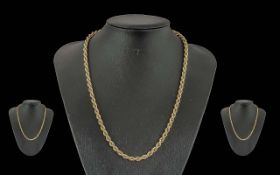 Ladies Excellent 9ct Gold Rope Twist Cha