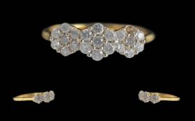 Ladies 14ct Gold Contemporary Diamond Se