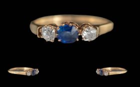 Ladies 18ct Gold Pleasing 3 Stone Diamon