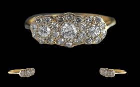 Edwardian Period 1902 - 1910 Ladies 18ct Gold Diamond Set Dress Ring.