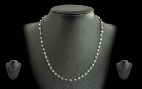 Ladies Contemporary 18ct White Gold Diamond Set Necklace / Collet.