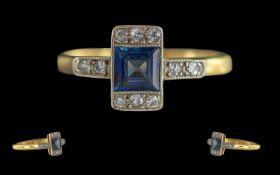 Edwardian Period 1902-1910 Ladies 18ct Gold and Platinum Diamond Petite and Sapphire Set.