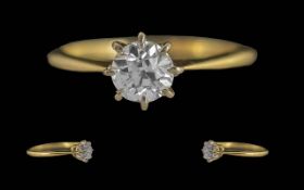Ladies 18ct Gold Single Stone Diamond Se