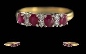 Ladies Fine 18ct Gold Ruby & Diamond Set