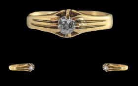 Fine 18ct Gold Single Stone Diamond Set