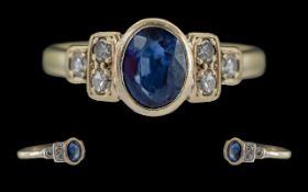 Ladies 18ct Gold Sapphire and Diamond Se