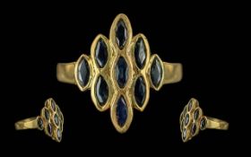 Ladies 14ct Gold - Novelty Triple Ring,