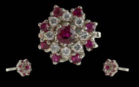 Ladies Attractive 18ct Gold Ruby and Dia