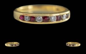 Ladies 18ct Gold Pleasing Ruby and Diamo