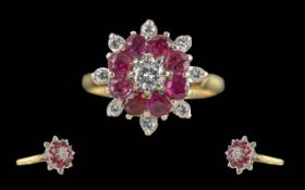 Ladies Fine Quality 18ct Gold Ruby and D