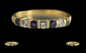 Ladies 18ct Gold Pleasing Sapphire & Dia