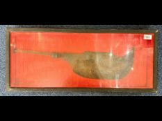 Antique Iron Meat Cleaver or similar, Housed In a Glazed Showcase,