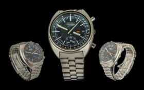 Seiko Gents Vintage Steel Chronograph Automatic Wrist Watch with Subsidiary Dial, Day-Date Display