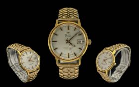 Zodiac Gents Pleasing Gold on Steel King line 36-000 Automatic Chronometer Wrist Watch. c.1970's.