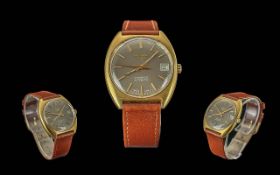 Longines Conquest Gents Gold on Steel Automatic Wrist Watch. c.1970's. Case No 16635522. Features