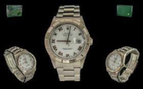 Rolex - Oyster Perpetual Date-Just Turn - O - Graph Chronometer Steel Wrist Watch. Model No 16264,