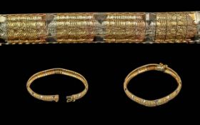 Ladies Stylish and Superior 18ct Two Tone Gold Bracelet, Well Designed - Marked 18ct - 750.