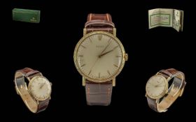 Rolex - Precision Gents 9ct Gold Cased Mechanical Wrist Watch. Features Bark Effect Pattern to the