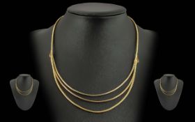 Ladies 18ct Gold Stylish Necklace, Well Designed and Superior Quality, Marked 750 - 18ct. 1930's