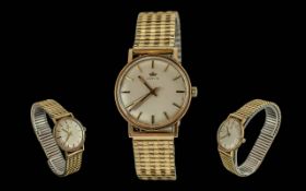 Marvin - Swiss Made Pleasing Quality Gents 9ct Gold Cased Mechanical Wrist Watch, With Gold Tone