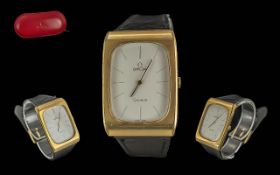 Omega - Geneve Oversized Gents Gold on Steel - Impressive Mechanical Wrist Watch. Ref MD 1110116,