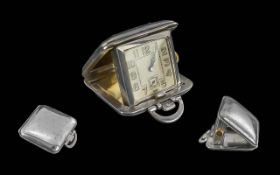 Silver Purse Watch In the Form of a Handbag, c.1933. The Watch has a good quality 15 Jewel. 2