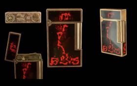S.T.Dupont - Paris Deluxe Version Gold Toned and Lacquered Lighter. c.1960's. Very Good Overall