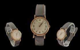 Majex Vintage 17 Jewels Antimagnetic 9ct Gold Cased Gent Mechanical Wrist Watch - Circa 1950's