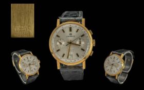 Lorenz Gents 18ct Gold Cased Incabloc Twin Dial Manual Wind Wrist Watch. Full Hallmark to Back