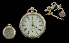 J.W.Johnstone of Carlisle and Silloth Sterling Silver open Faced Pocket Watch ( Key-wind )