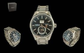 TAG Heuer Carrera Gents Steel Calibre 8 GMT Chronometer Automatic Wrist Watch, Officially Certified.