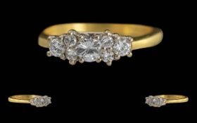 Ladies Pleasing 18ct Gold Diamond Set Contemporary Dress Ring. Full Hallmark to Interior of Shank.
