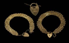 Ladies 9ct Gold Bracelet with Safety Cha