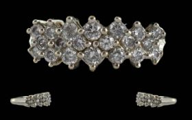 Ladies 14ct White Gold Triple Row Diamon