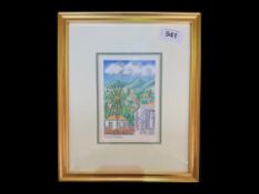 Small Watercolour by French Artist Thier