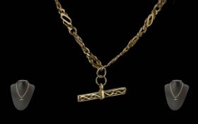 Gents or Ladies Well Designed 9ct Gold Chain with Drop. Marked 9.375.