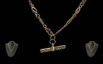 Gents or Ladies Well Designed 9ct Gold Chain with Drop. Marked 9.375.