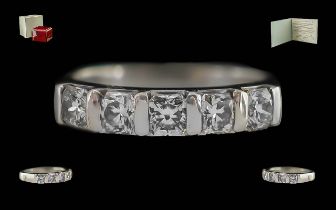 ' Hearts of Fire ' Excellent Quality 18ct White Gold 5 Stone Diamond Set Dress Ring.