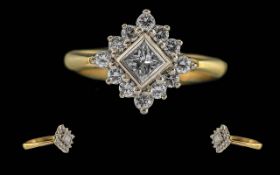 Ladies - Pleasing 18ct Gold Diamond Set Dress Ring. Marked 750 - 18ct to Shank.
