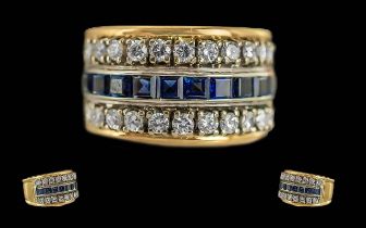 Ladies - Excellent Quality 18ct Gold Band Ring,