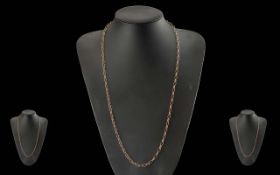 A Fine 9ct Gold Links Chain, Marked 9ct. Warm Coloured Gold, Pleasing Design.