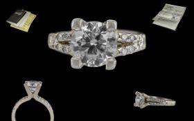Ladies - Stunning Platinum Diamond Set Dress Ring. Marked 950 Platinum to Interior of Shank.