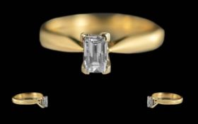 Ladies 18ct Gold - Pleasing Millennium Single Stone Diamond Set Ring.
