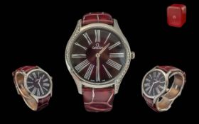 Omega - Deville Diamond Set Ladies Steel Wrist Watch.