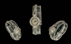 Art Deco Period 1930's Ladies Platinum D