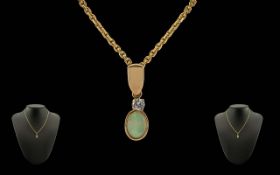 Ladies Attractive Opal and Diamond Set P