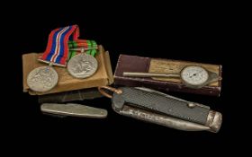 Two WWII Medals, the 1939-45 War Medal,